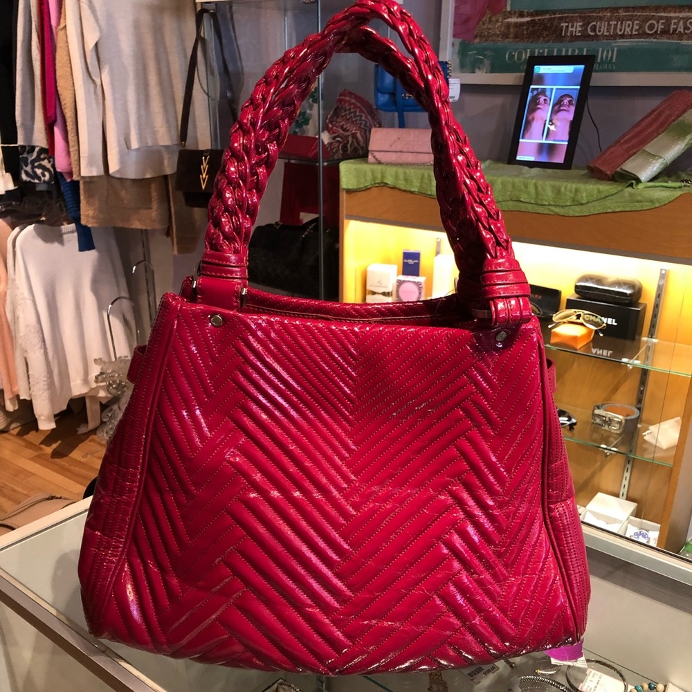 Red, burgundy, magenta, Cole Haan shoulder bag!